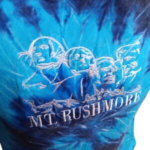 Men's Small Vintage T-shirt Mt. Rushmore Tie-Dye Embroidered Yazbek Cotton